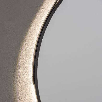 Brilagi - LED kúpeľňové zrkadlo VERESE LED/19W/230V pr. 60 cm čierna IP44 CRI 90 stmievateľné + CCT