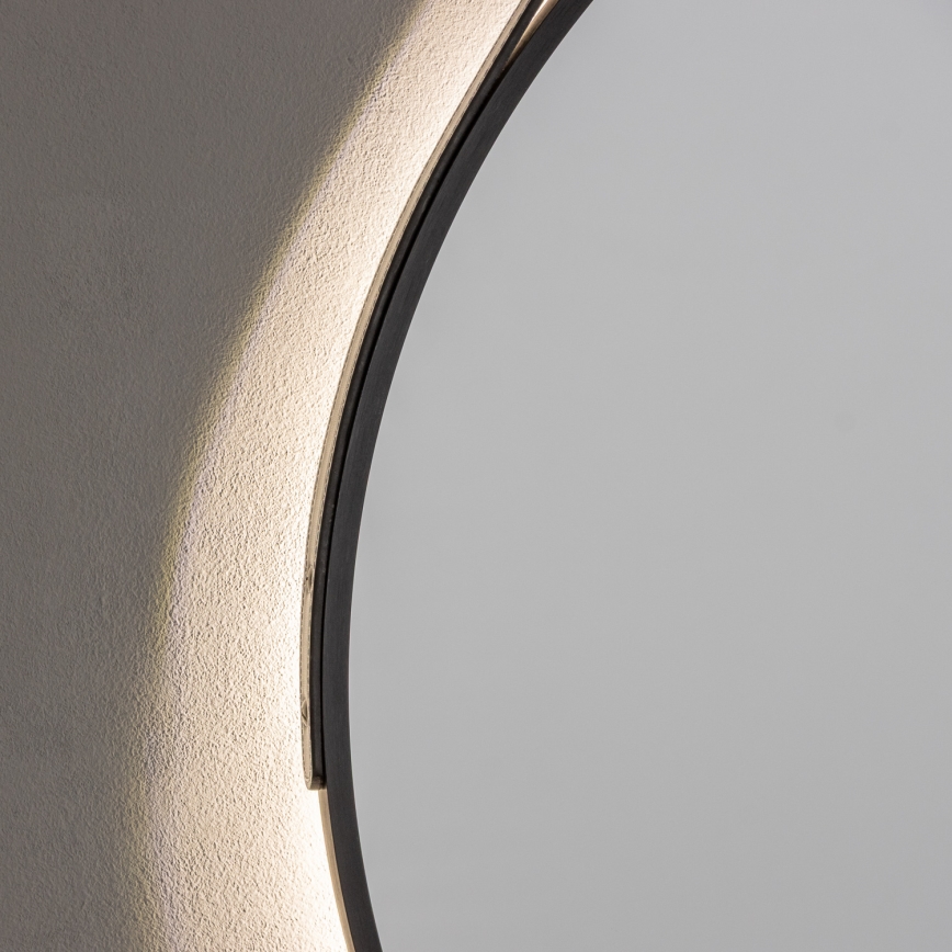 Brilagi - LED kúpeľňové zrkadlo VERESE LED/19W/230V pr. 60 cm čierna IP44 CRI 90 stmievateľné + CCT