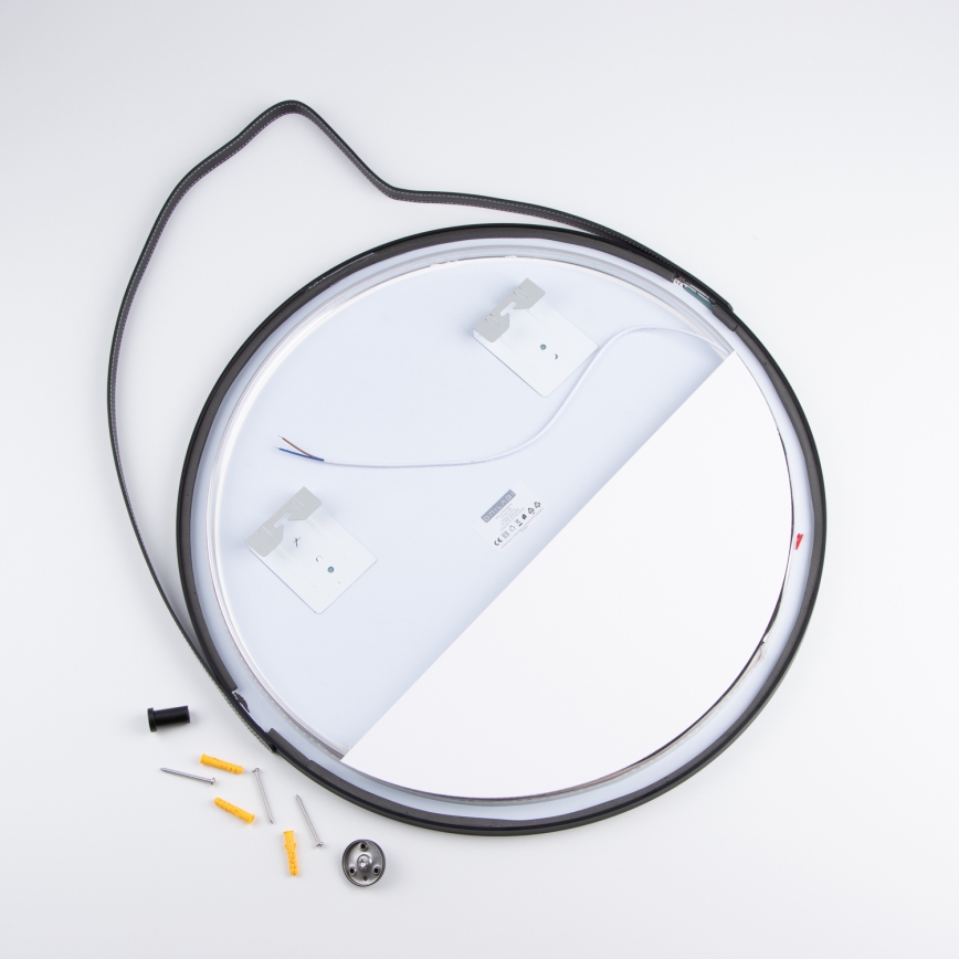 Brilagi - LED kúpeľňové zrkadlo VERESE LED/19W/230V pr. 60 cm čierna IP44 CRI 90 stmievateľné + CCT