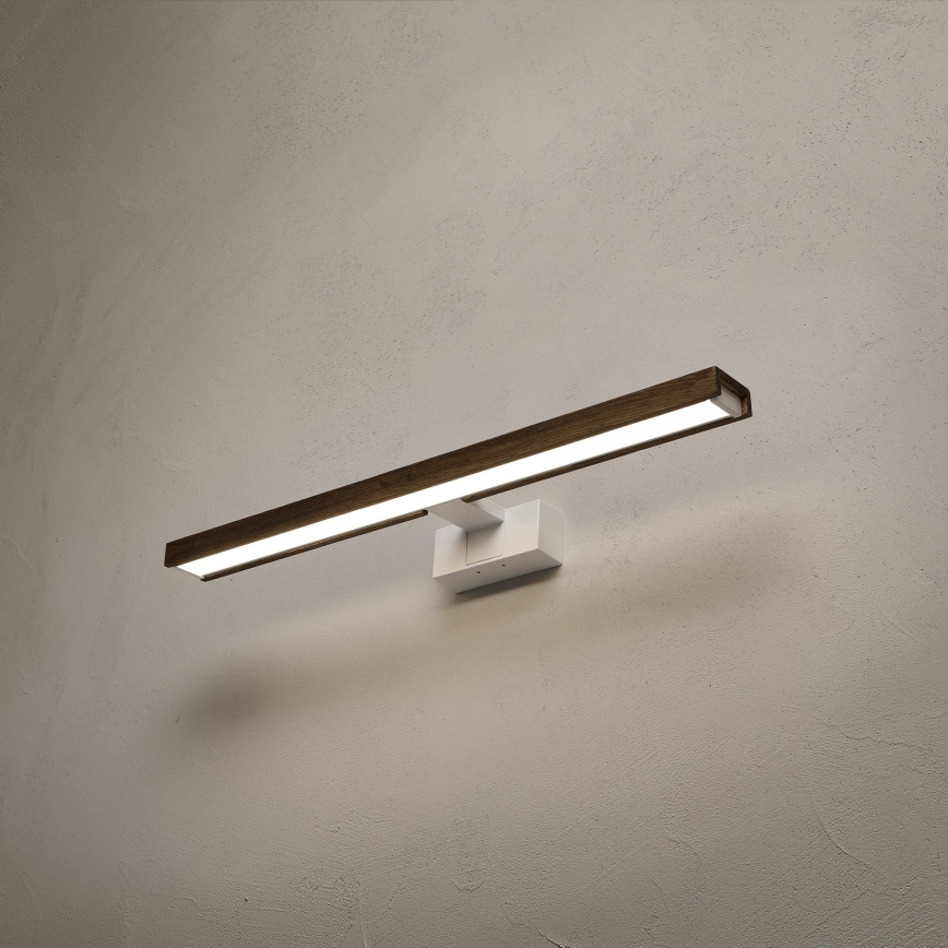 Brilagi - LED Kúpeľňové osvetlenie zrkadla WOODY MIRROR 3v1 LED/12W/230V 60 cm IP44 biela/dub orech