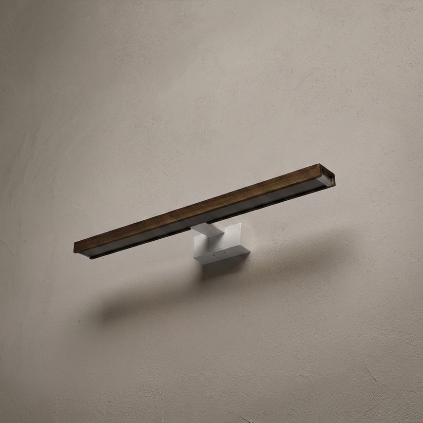 Brilagi - LED Kúpeľňové osvetlenie zrkadla WOODY MIRROR 3v1 LED/12W/230V 60 cm IP44 biela/dub orech