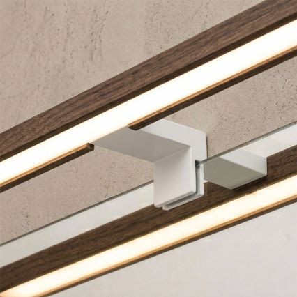 Brilagi - LED Kúpeľňové osvetlenie zrkadla WOODY MIRROR 3v1 LED/12W/230V 60 cm IP44 biela/dub orech