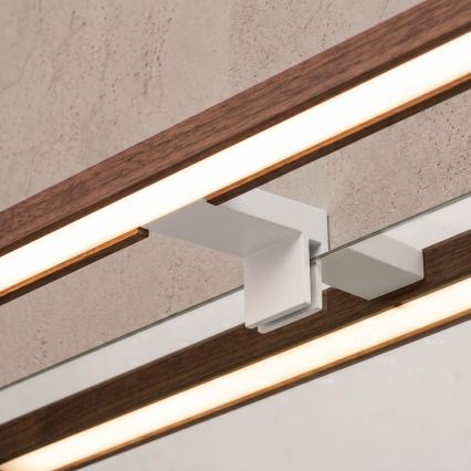 Brilagi - LED osvetlenie zrkadla do kúpeľne 3v1 WOODY MIRROR LED/12W/230V 60 cm IP44 biela/dub čerešňa