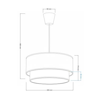 Brilagi - LED luster BOHO ECO na lane 1xE27/10W/230V pr. 40 cm krémový