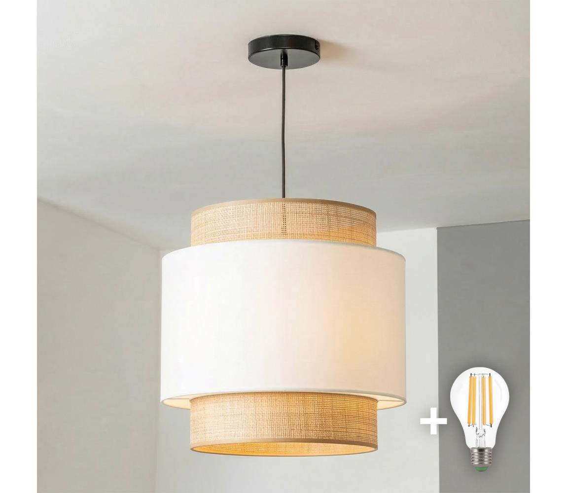 Brilagi - LED luster CERIA na lanku 1xE27/40W/230V pr. 40 cm čierna/bežová/biela BG3987+EG781086