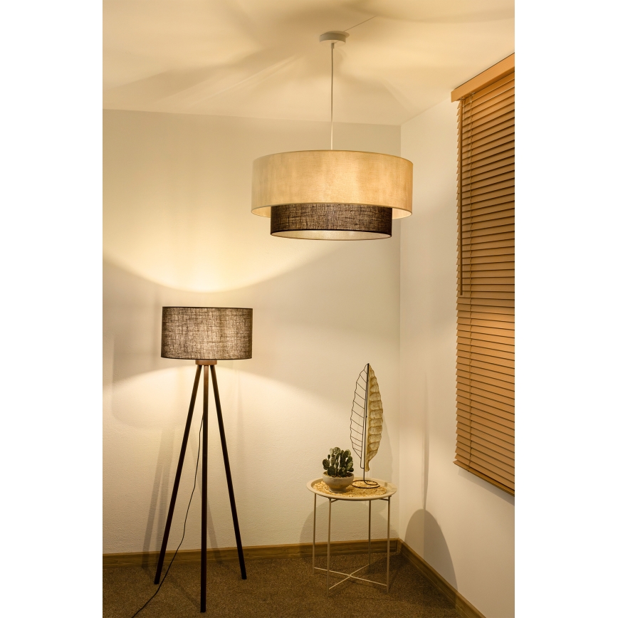 Brilagi - LED luster na lane BOHO STYLE 3xE27/15W/230V pr. 60 cm krémová/hnedá