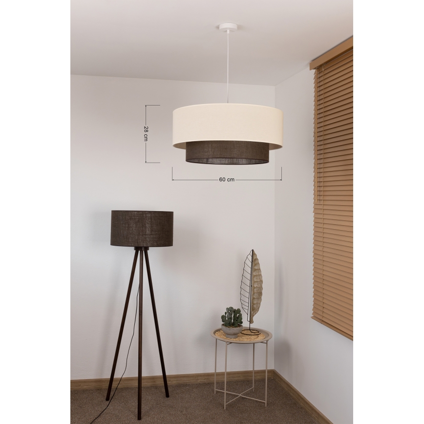 Brilagi - LED luster na lane BOHO STYLE 3xE27/15W/230V pr. 60 cm krémová/hnedá