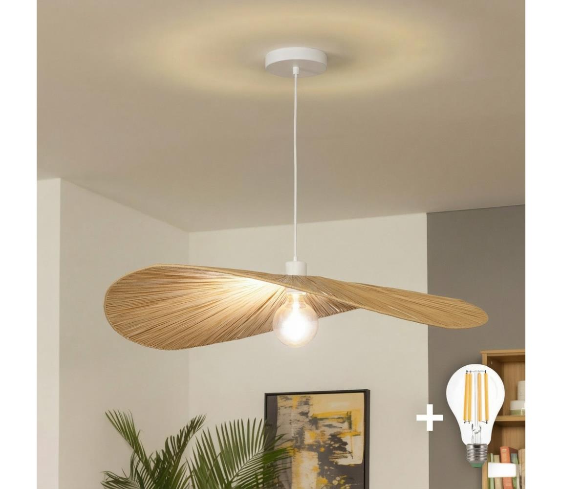 Brilagi - LED luster na lane CERIA BOHO 1xE27/40W/230V pr. 80 cm rafia EG300171+EG781096