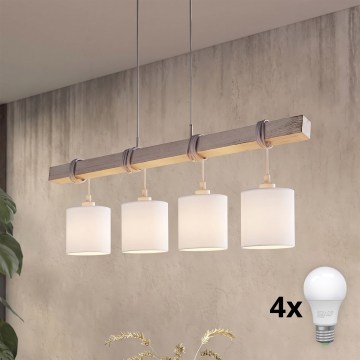 Brilagi - LED luster na lane NUBILA 4xE27/60W/230V sivá/biela