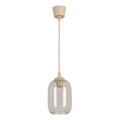 Brilagi - LED luster na lane RETRO GLASS 1xE27/60W/230V priemer 14 cm béžová/dymová sivá