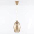 Brilagi - LED luster na lane RETRO GLASS 1xE27/60W/230V priemer 17 cm béžová/dymová béžová
