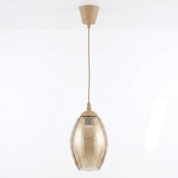 Brilagi - LED luster na lane RETRO GLASS 1xE27/60W/230V priemer 17 cm béžová/dymová béžová