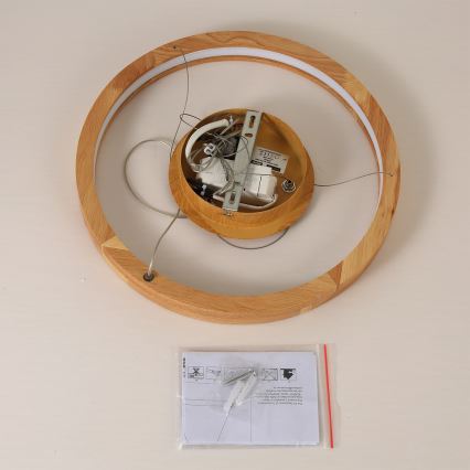 Brilagi - LED luster na lane UMEA WOOD, LED/30W/230V, priemer 40 cm, drevo