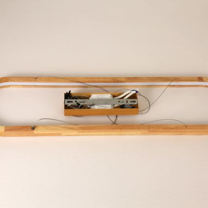 Brilagi - LED luster na lane UMEA WOOD LED/40W/230V 90x22 cm kaučukovník