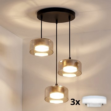 Brilagi - LED luster na lankách AURA LUX 3xGX53/13W/230V čierna/zlatá