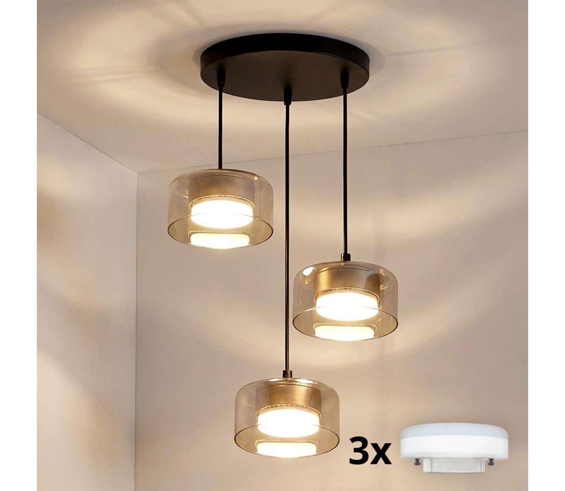 Brilagi - LED luster na lankách AURA LUX 3xGX53/13W/230V čierna/zlatá WO-OEM-CF-17-GLD