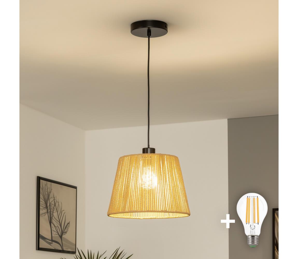 Brilagi - LED luster na lankách CERIA BOHO 1xE27/40W/230V pr. 28 cm hnedá BG3987+EG781111