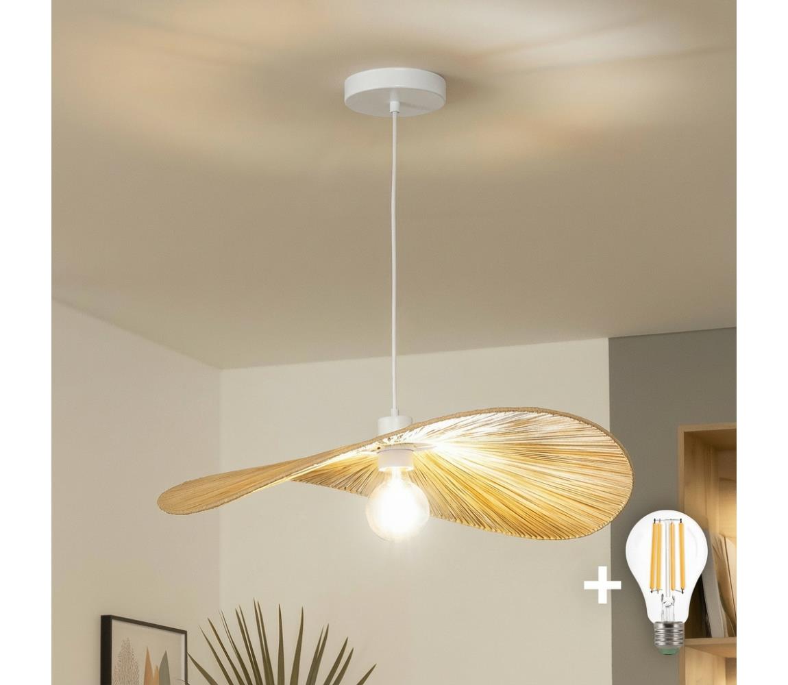Brilagi - LED luster na lankách CERIA BOHO 1xE27/40W/230V pr. 60 cm rafia EG300171+EG781095
