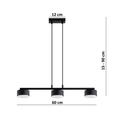 Brilagi - LED luster na lankách MONO 3xGX53/30W/230V čierna