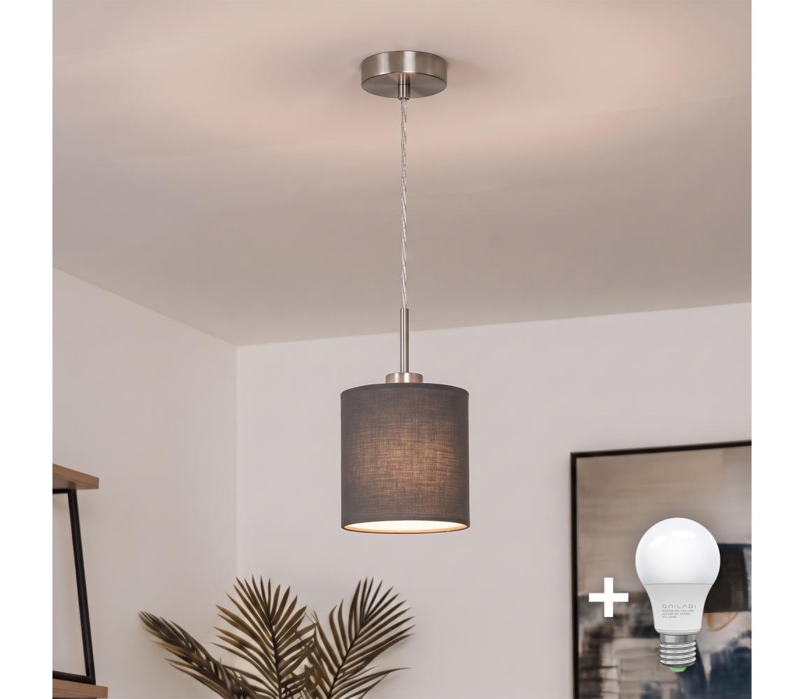 Brilagi - LED luster na lankách NUBILA 1xE27/60W/230V pr. 14 cm antracit EG32515+BG1574