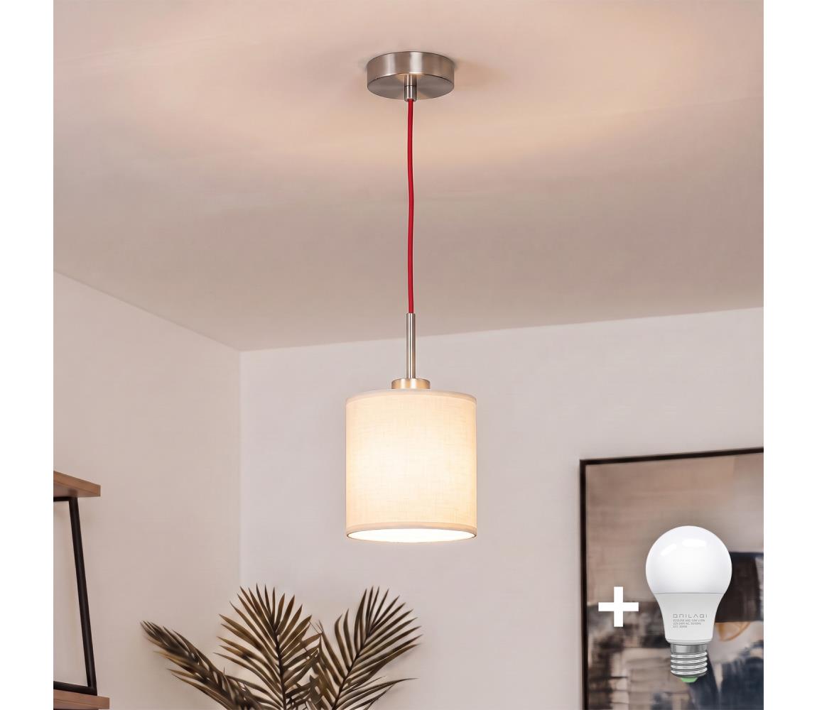 Brilagi - LED luster na lankách NUBILA 1xE27/60W/230V pr. 14 cm červená/krémová EG32516+BG1585