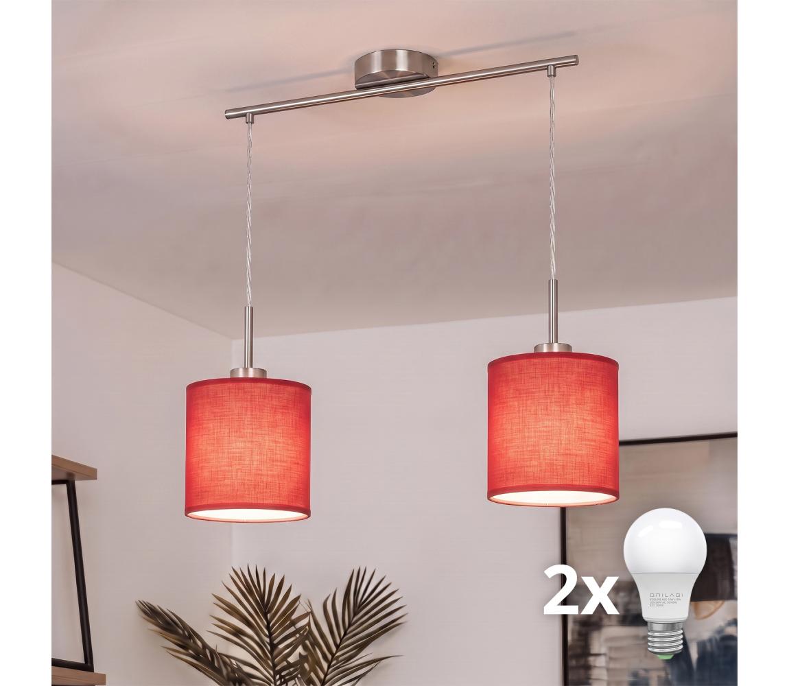 Brilagi - LED luster na lankách NUBILA 2xE27/60W/230V červená EG32519+2xBG1578