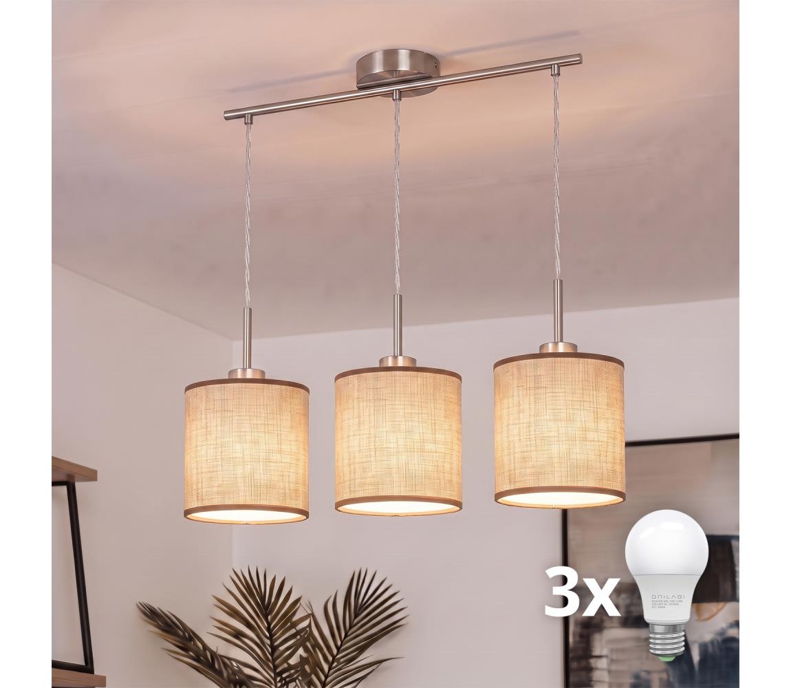 Brilagi - LED luster na lankách NUBILA 3xE27/60W/230V hnedý EG32521+3xBG1583