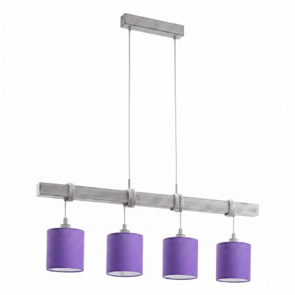 Brilagi - LED luster na lankách NUBILA 4xE27/60W/230V sivá/fialová