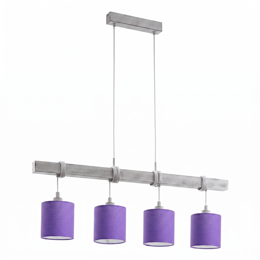 Brilagi - LED luster na lankách NUBILA 4xE27/60W/230V sivá/fialová