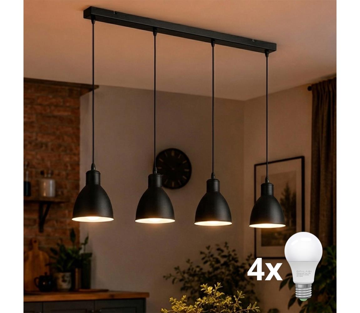 Brilagi - LED luster na lankách RIDDY 4xE27/60W/230V čierna 8590828039204