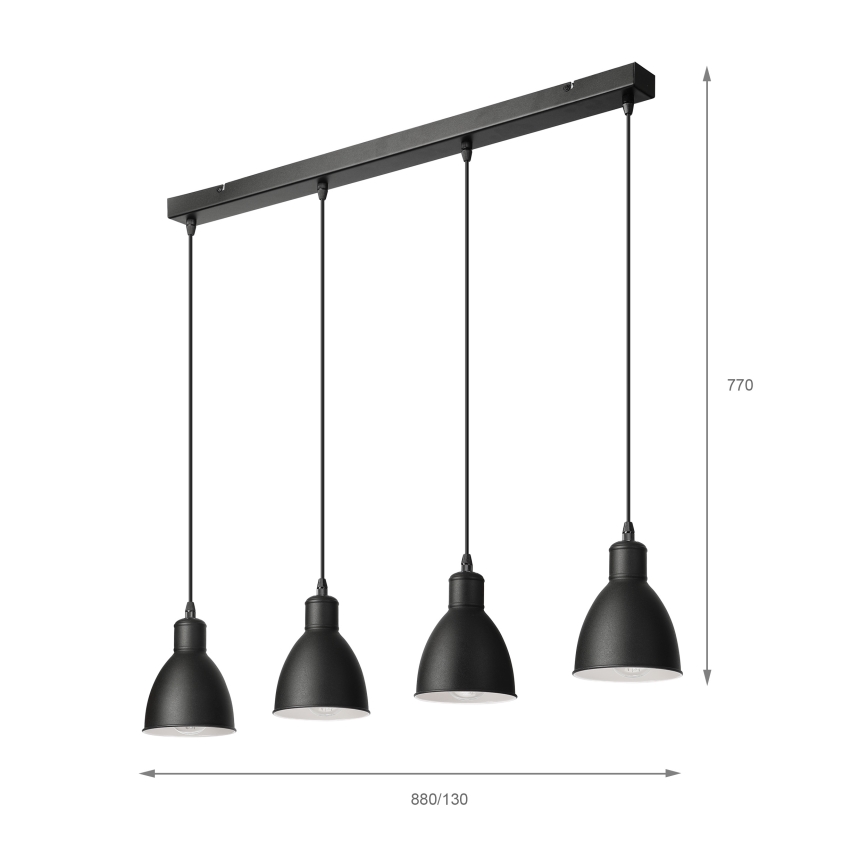 Brilagi - LED luster na lankách RIDDY 4xE27/60W/230V čierna