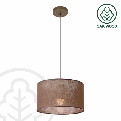 Brilagi - LED Luster na lanku ANTHONY 1xE27/60W/230V dub orech/hnedá