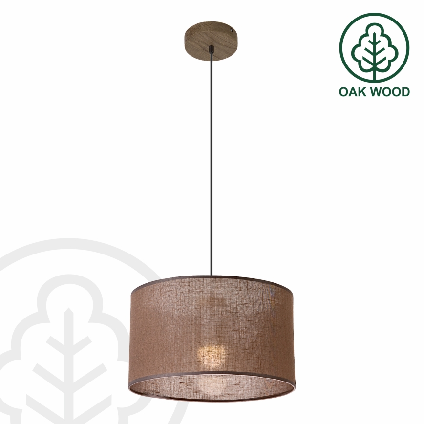 Brilagi - LED Luster na lanku ANTHONY 1xE27/60W/230V dub orech/hnedá