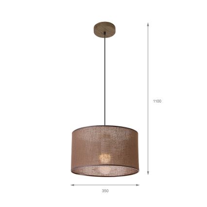 Brilagi - LED Luster na lanku ANTHONY 1xE27/60W/230V dub orech/hnedá
