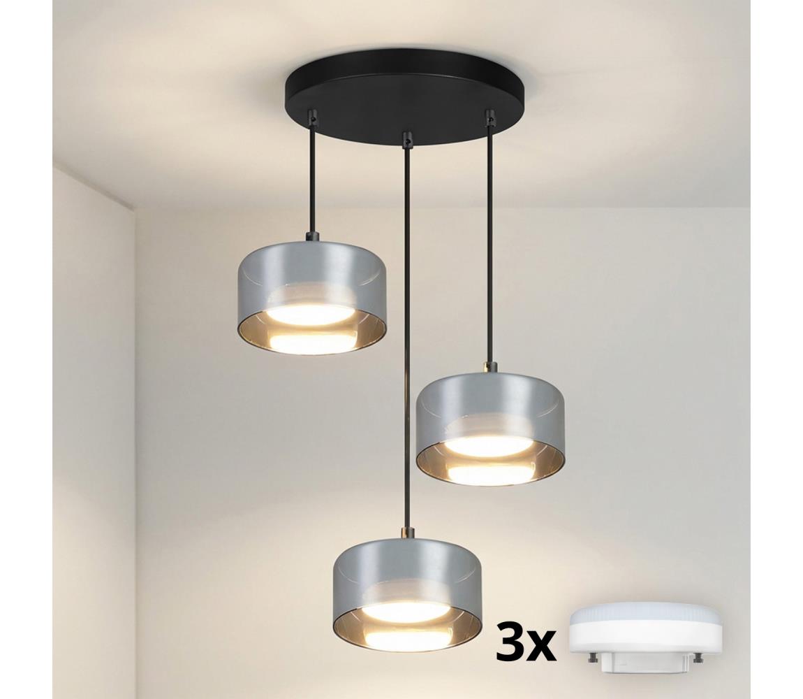Brilagi - LED Luster na lanku AURA LUX 3xGX53/30W/230V čierna/dymová WO-OEM-CF-17-BK