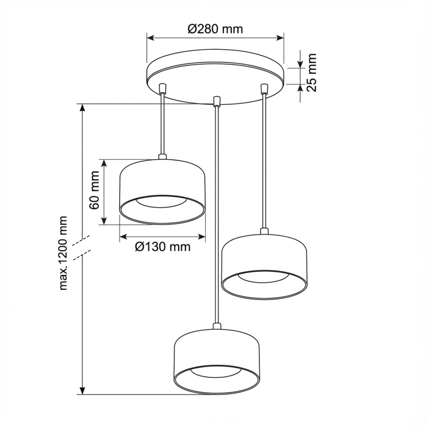 Brilagi - LED Luster na lanku AURA LUX 3xGX53/30W/230V čierna/zlatá