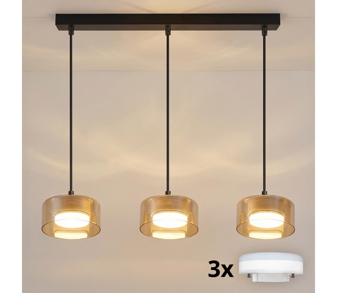 Brilagi - LED Luster na lanku AURA LUX 3xGX53/30W/230V čierna/zlatá WO-OEM-CF-18-GLD