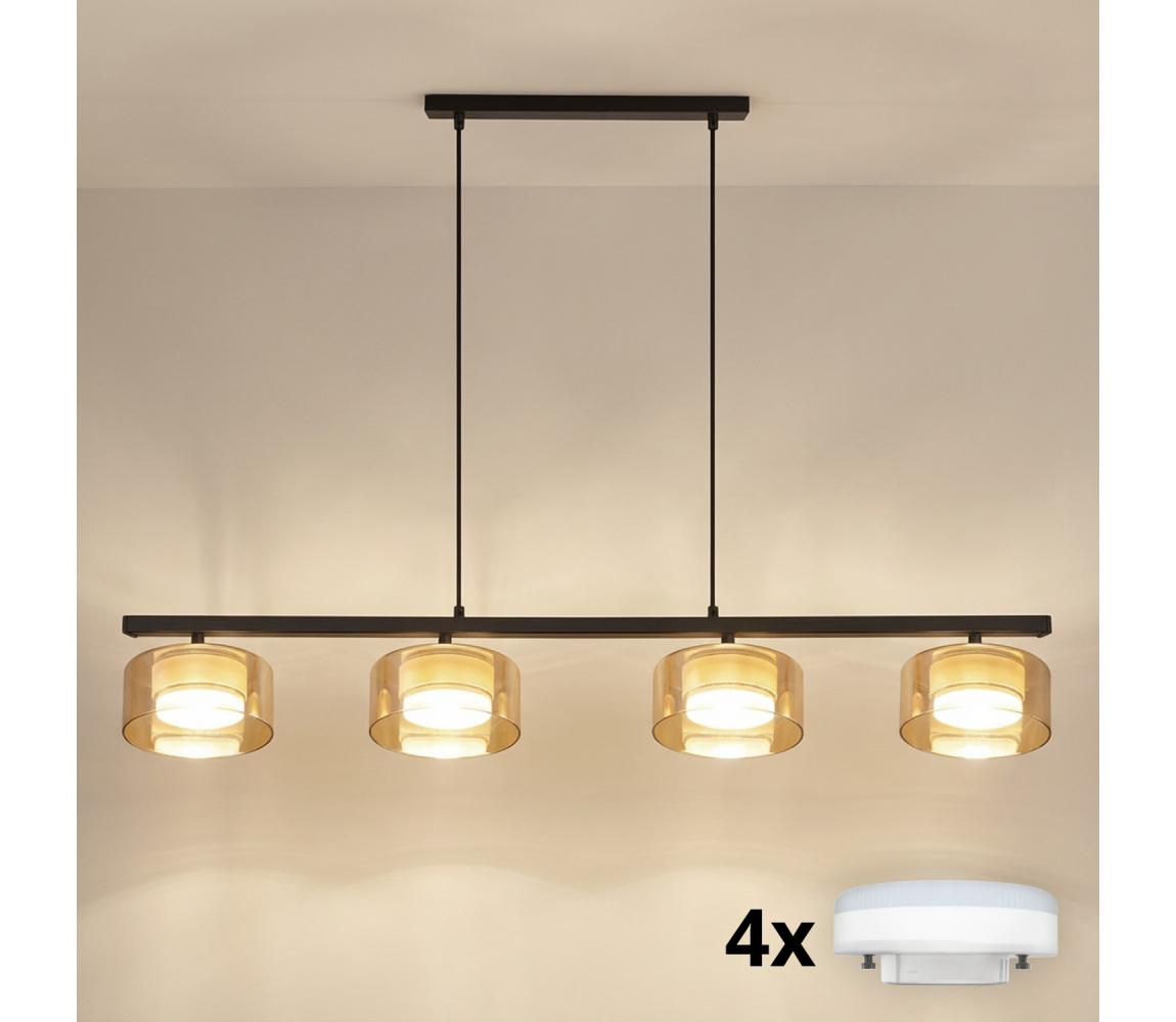 Brilagi - LED Luster na lanku AURA LUX 4xGX53/30W/230V čierna/zlatá WO-OEM-CF-20-GLD