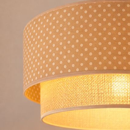 Brilagi-LED luster na lanku BOHO BOBO 1xE27/60W/230V, priemer 40 cm, s béžovo-krémovými bodkami.