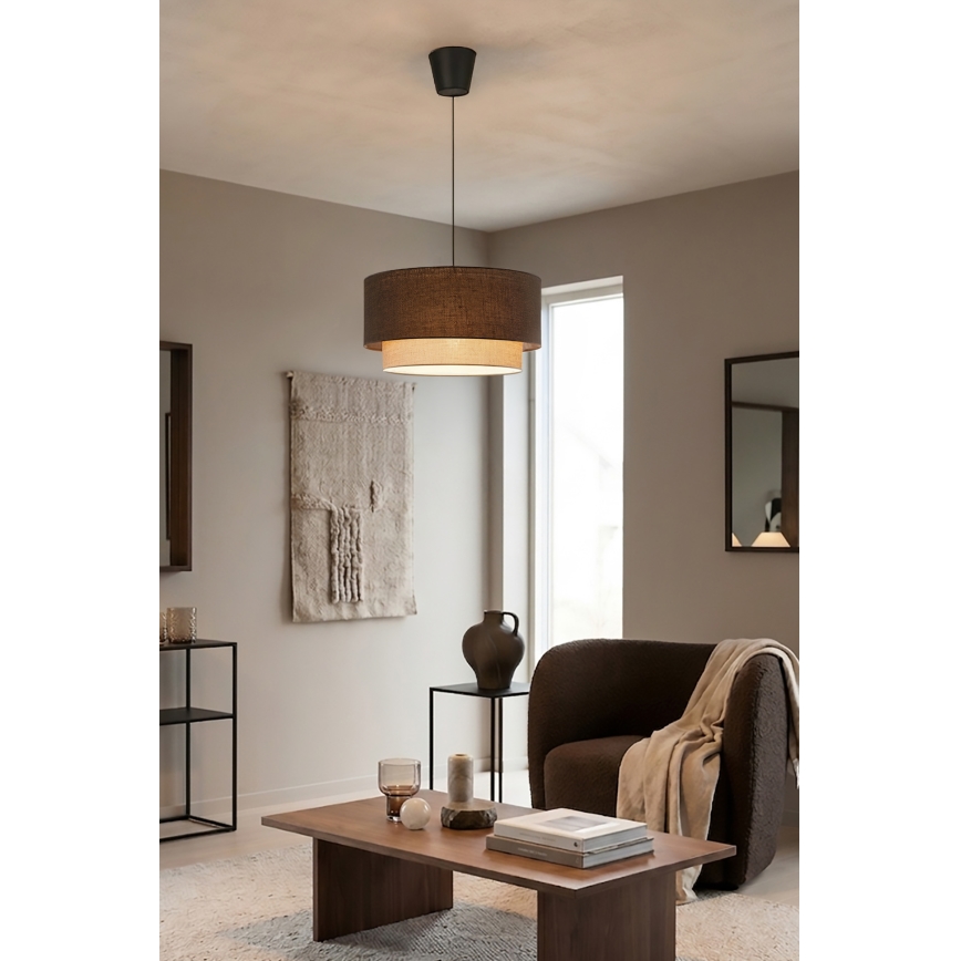 Brilagi - LED Luster na lanku BOHO ECO 1xE27/10W/230V pr. 40 cm hnedá/krémová