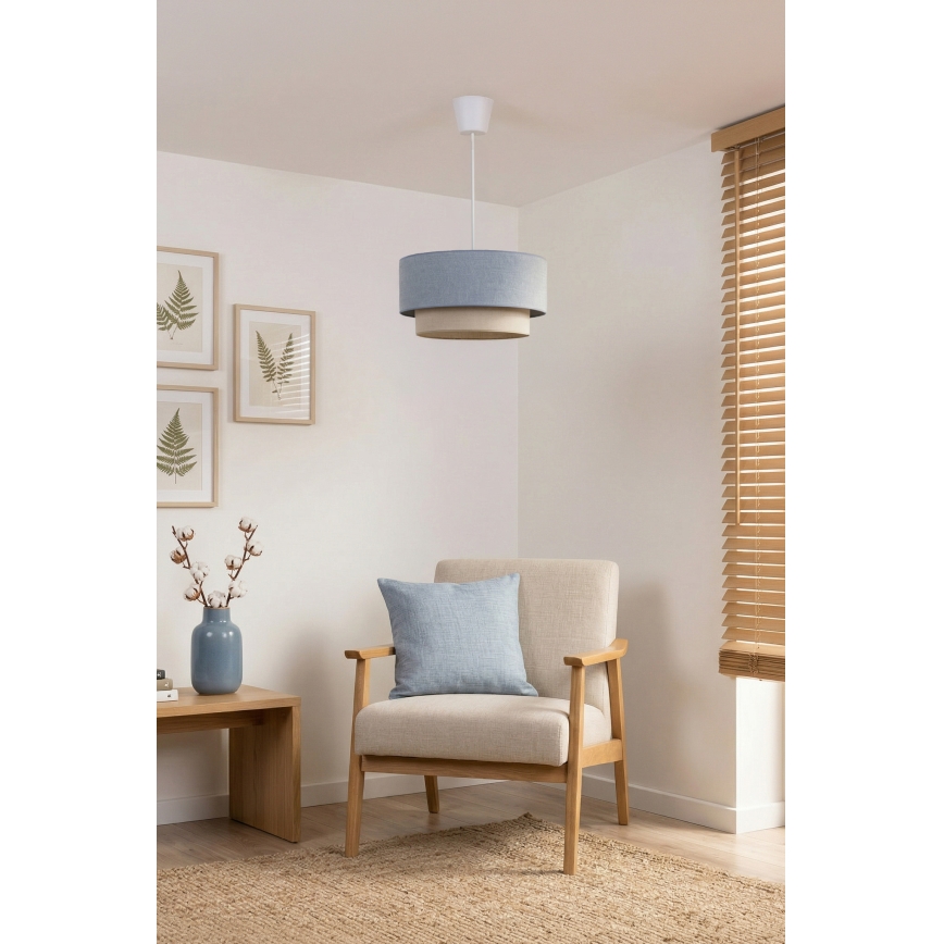 Brilagi - LED luster na lanku BOHO ECO 1xE27/10W/230V, priemer 40 cm, modrá/krémová