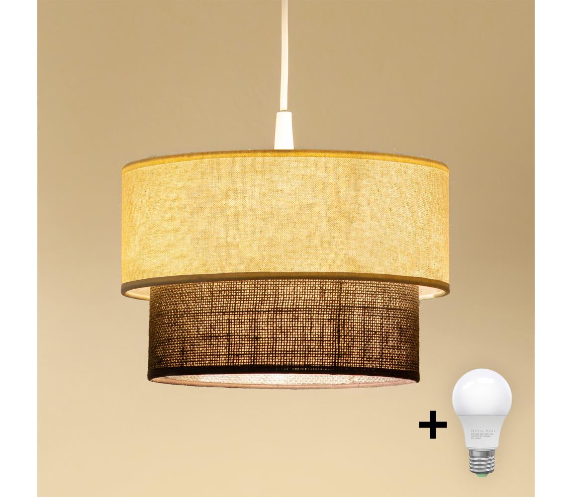 Brilagi - LED luster na lanku BOHO ŠTÝL 1xE27/15W/230V priemer 25 cm krémová/hnedá 8590828027942