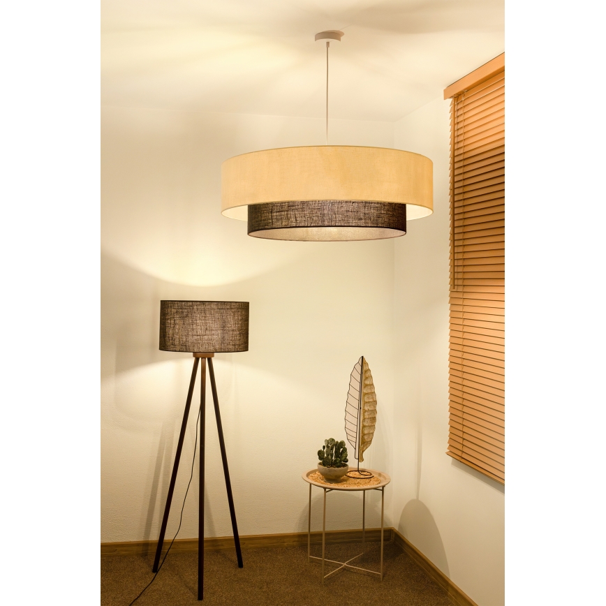 Brilagi - LED luster na lanku BOHO STYLE 3xE27/15W/230V pr. 80 cm krémová/hnedá