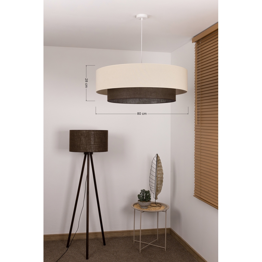 Brilagi - LED luster na lanku BOHO STYLE 3xE27/15W/230V pr. 80 cm krémová/hnedá
