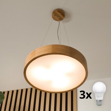 Brilagi - LED luster na lanku CARVALHO 3xE27/15W/230V dub pr. 47,5 cm