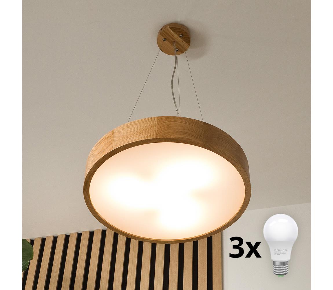 Brilagi - LED luster na lanku CARVALHO 3xE27/15W/230V dub pr. 47,5 cm 8590828606758