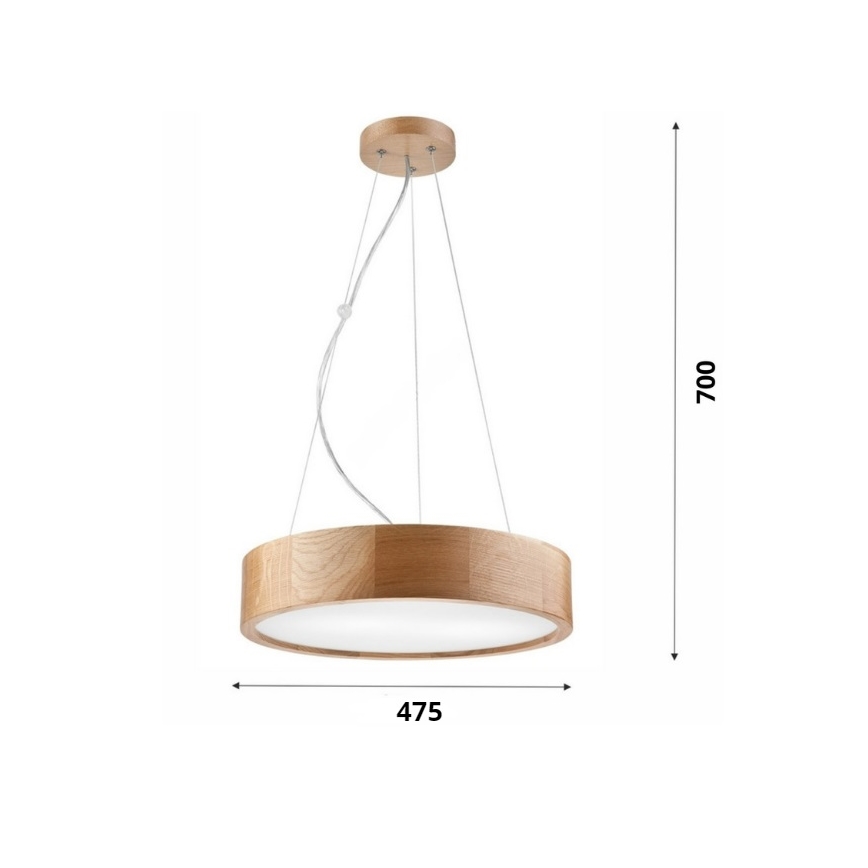 Brilagi - LED Luster na lanku CARVALHO 3xE27/60W/230V dub pr. 47,5 cm