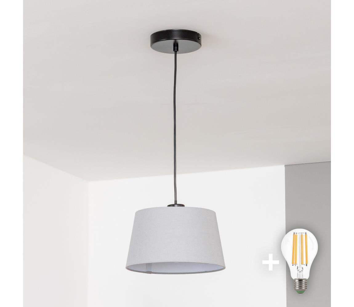 Brilagi - LED luster na lanku CERIA 1xE27/40W/230V pr. 25 cm sivý BG3987+EG781033