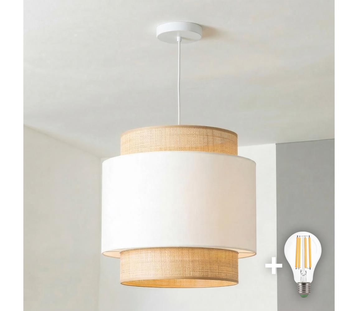 Brilagi - LED luster na lanku CERIA 1xE27/40W/230V pr. 30 cm béžová/biela EG300171+EG781085