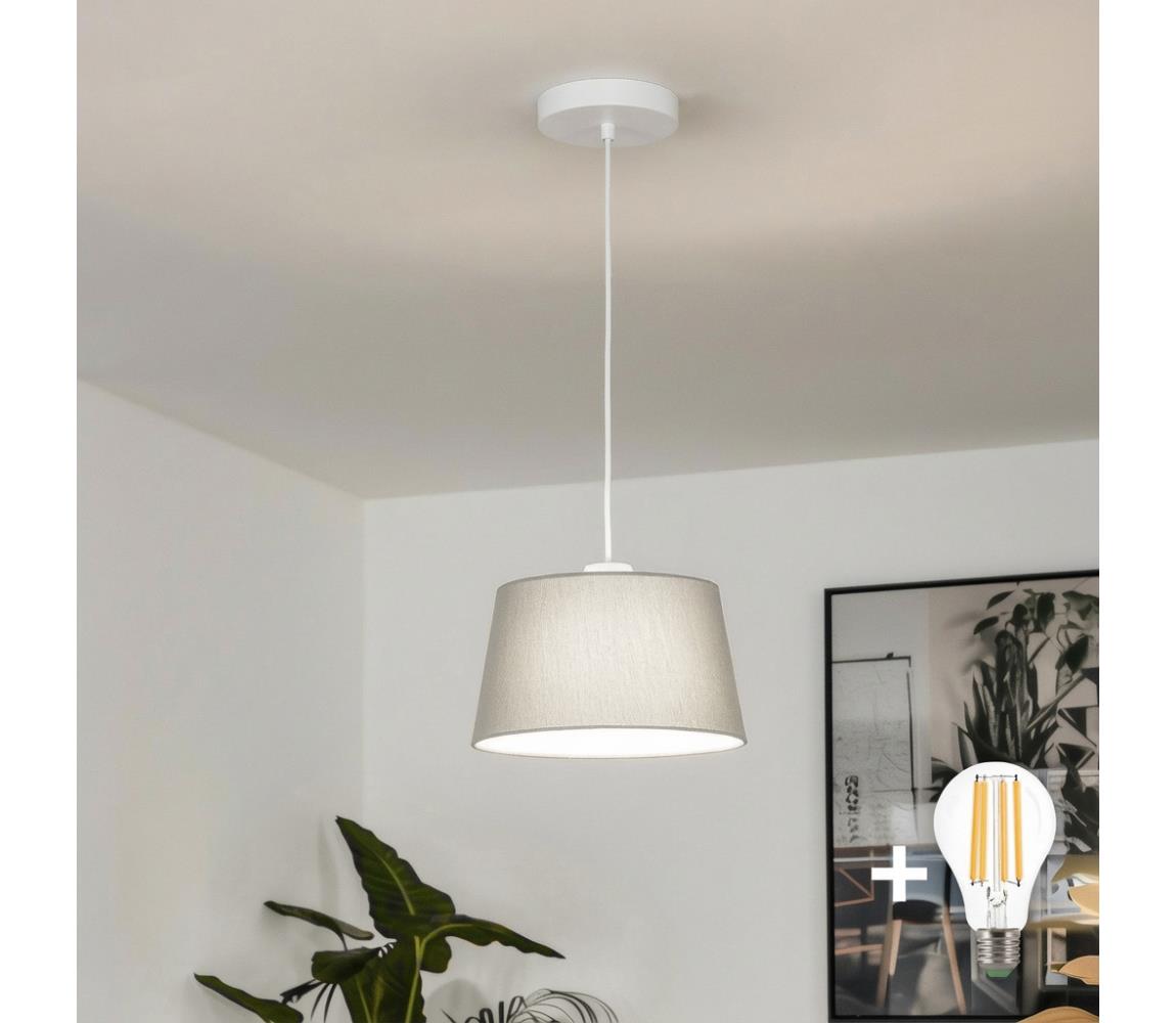 Brilagi - LED luster na lanku CERIA 1xE27/40W/230V, priemer 25 cm, sivý EG300171+EG781033